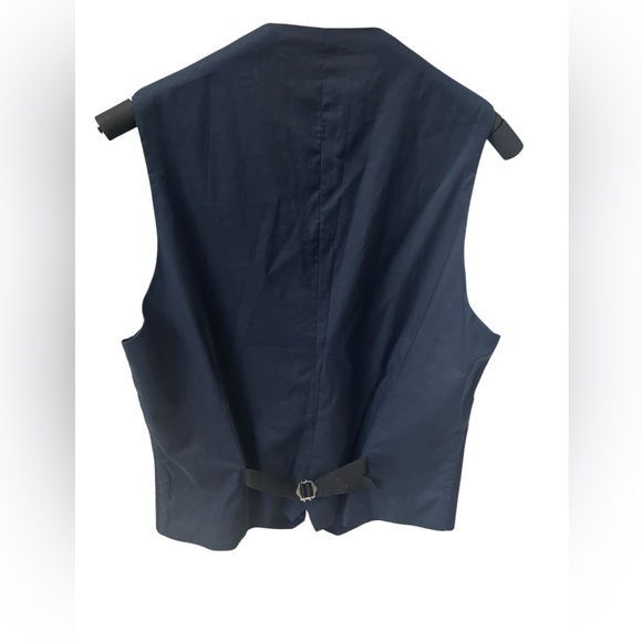 Tagliatore Double Breasted Wool Vest Navy Blue Size 48R Made in Italy - Picture 3 of 10